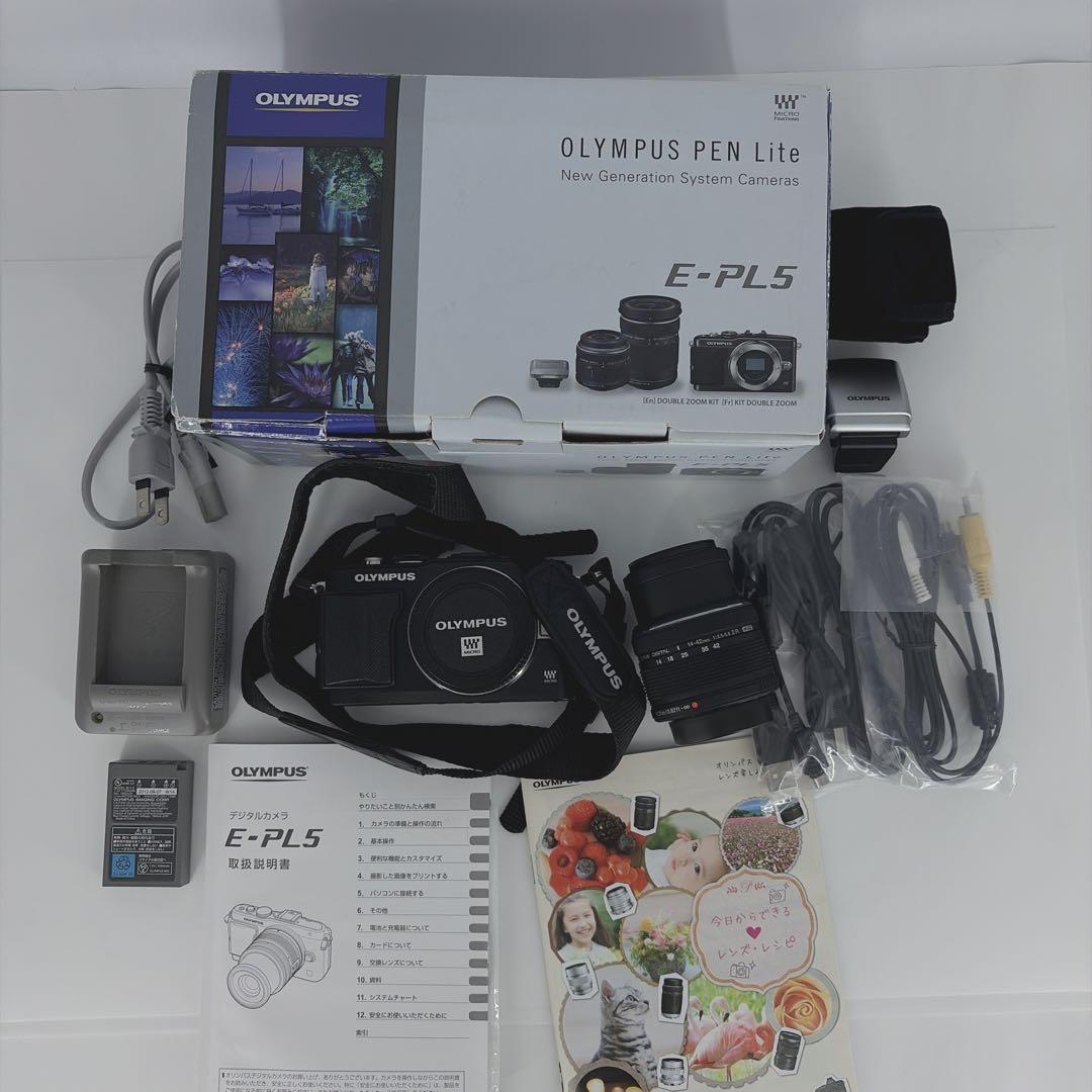 【名機】OLYMPUS PEN Lite E-PL5 黒 ズームレンズ付 854