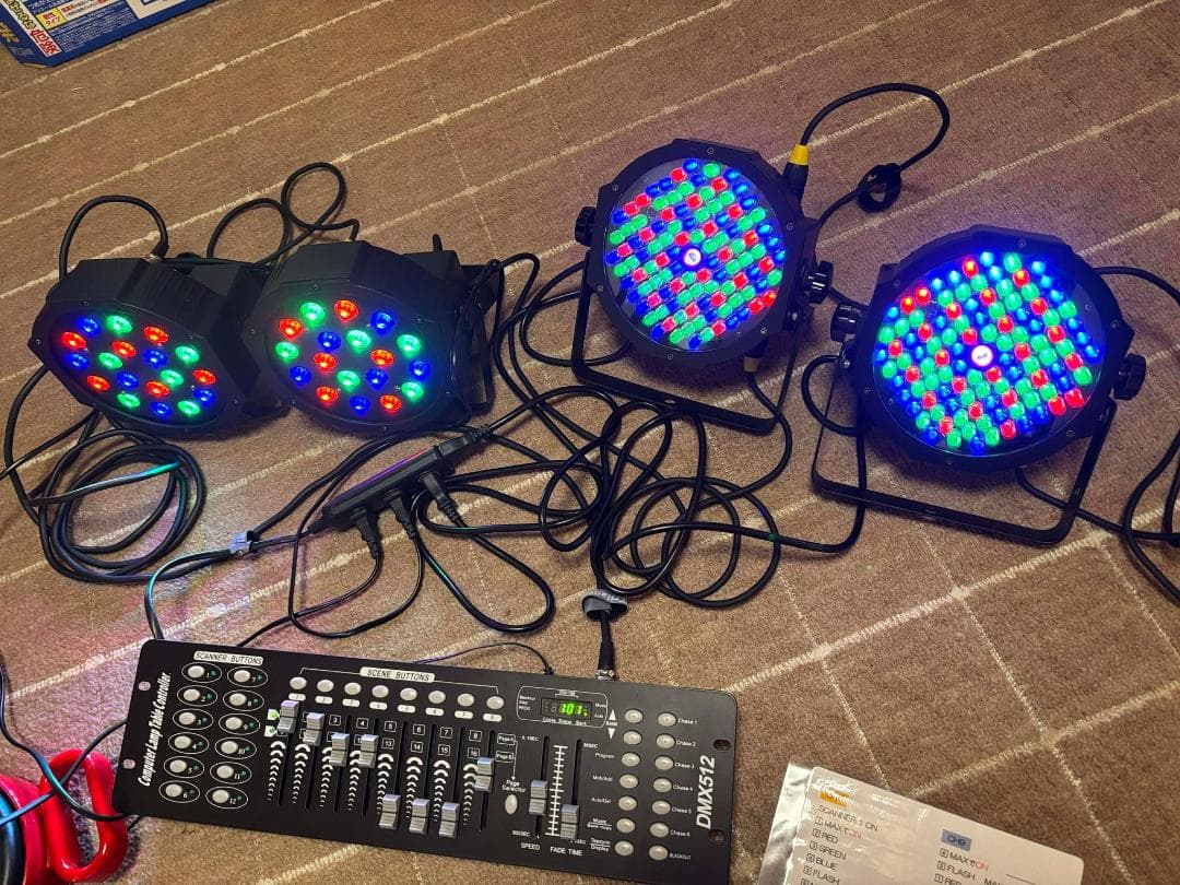 LEDパーライト他とDMXコントロールパネルセット