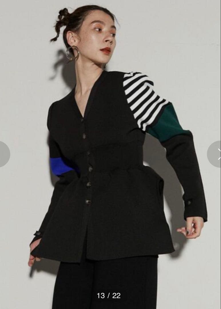 UN3D. スリーパーツスリーブニットカーディガン