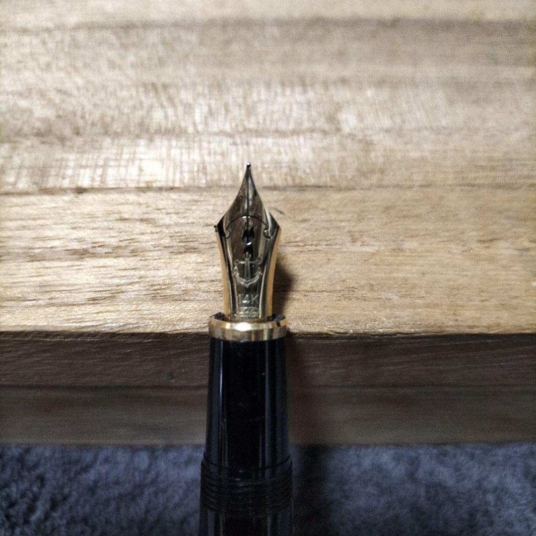 14K SAILOR 黒色プラスチック万年筆 金色装飾