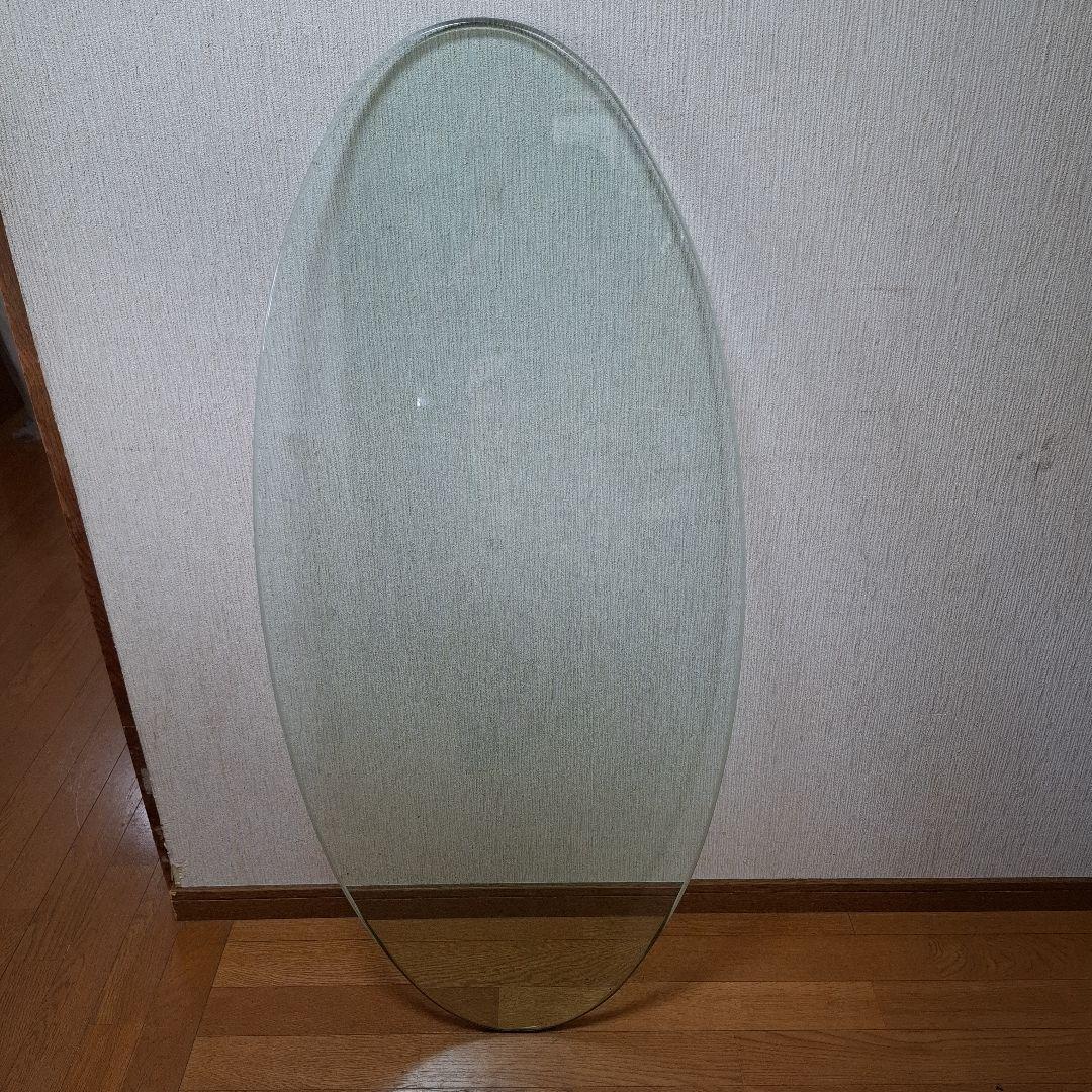 楕円形ガラスセンターテーブル　ガラス部のみ①
