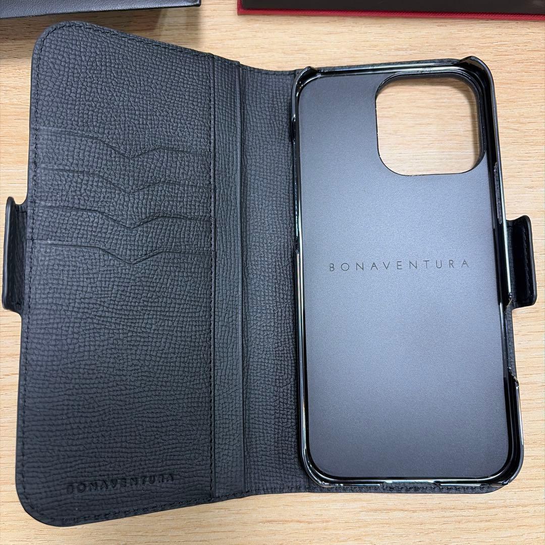 極美品BONAVENTURA 手帳型ケースブラック　iPhone16promax