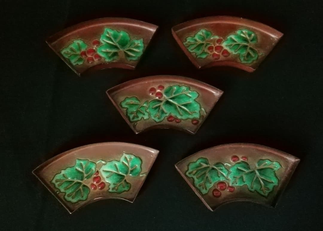 逸品　珍品　安藤七宝B　銅製　槌起七宝　盆　小物入れ　銘々皿　和骨董アンティーク