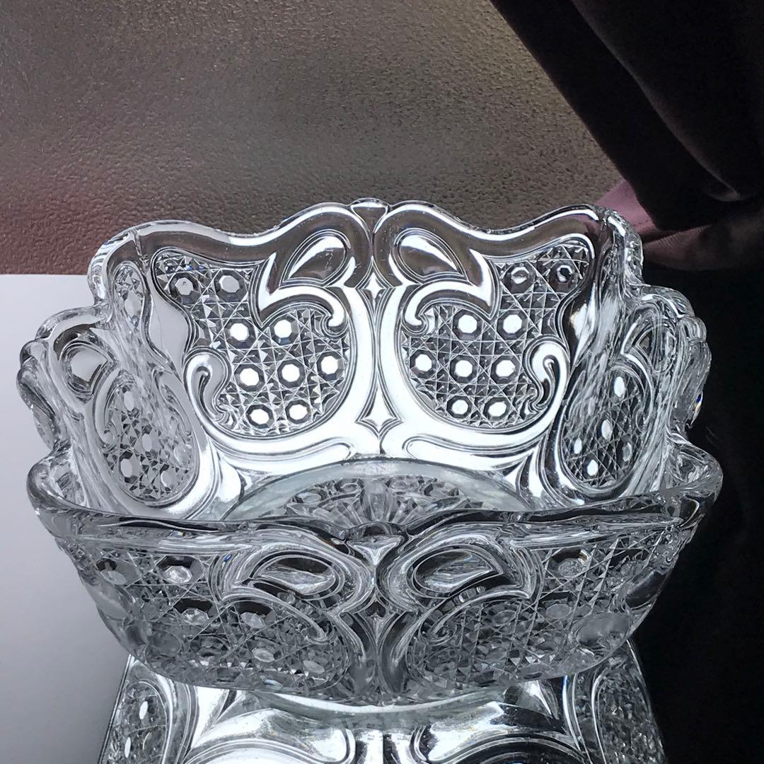 オールドバカラBaccarat極上ボウル★ダイヤモンドとアール・ヌーヴォーの曲線