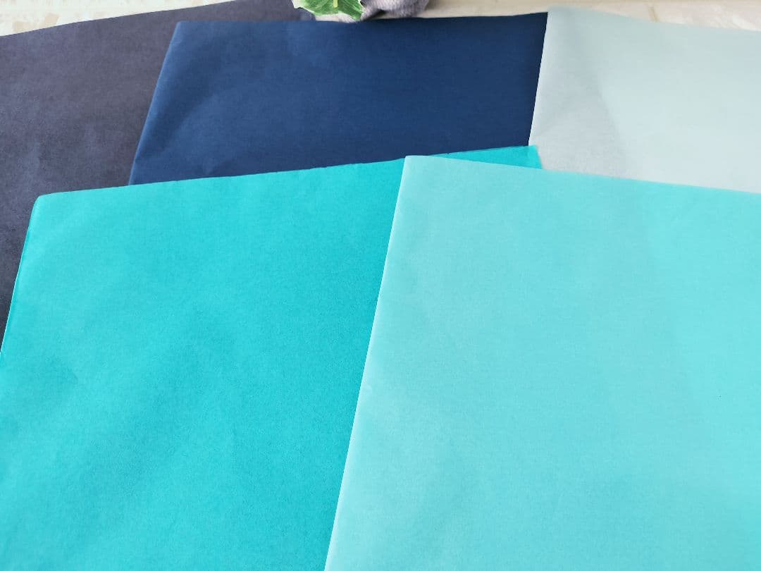 確認中　No.18　薄葉紙　ブルー系　5色×各5枚　計25枚