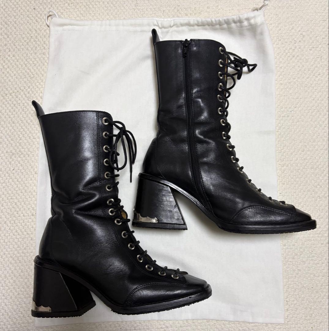 TOGA PULLAトーガプルラ　スクエアトゥロングブーツ 36