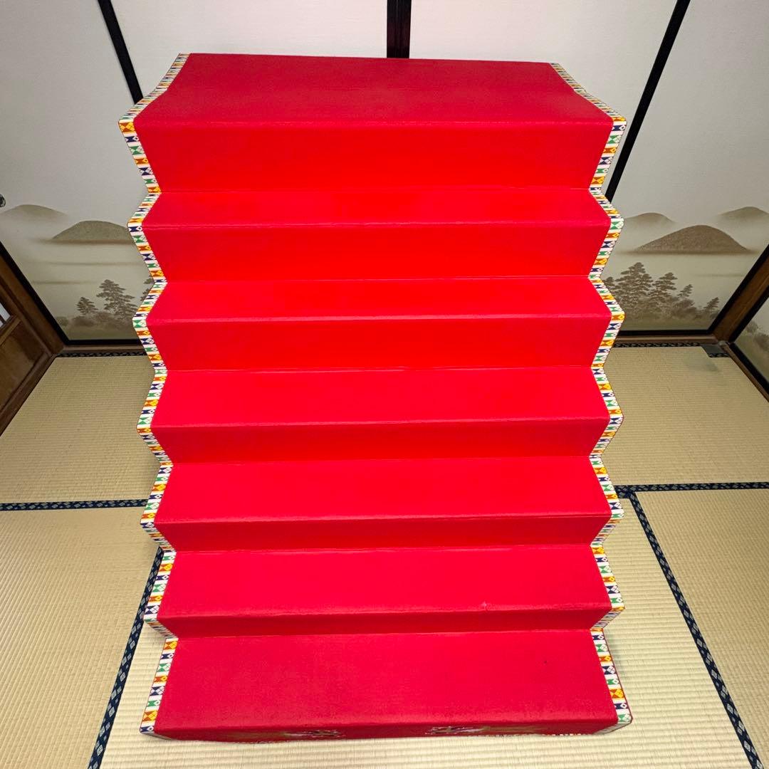 ひな壇 7段飾り 40号 スチール 毛氈付き ディスプレイ用