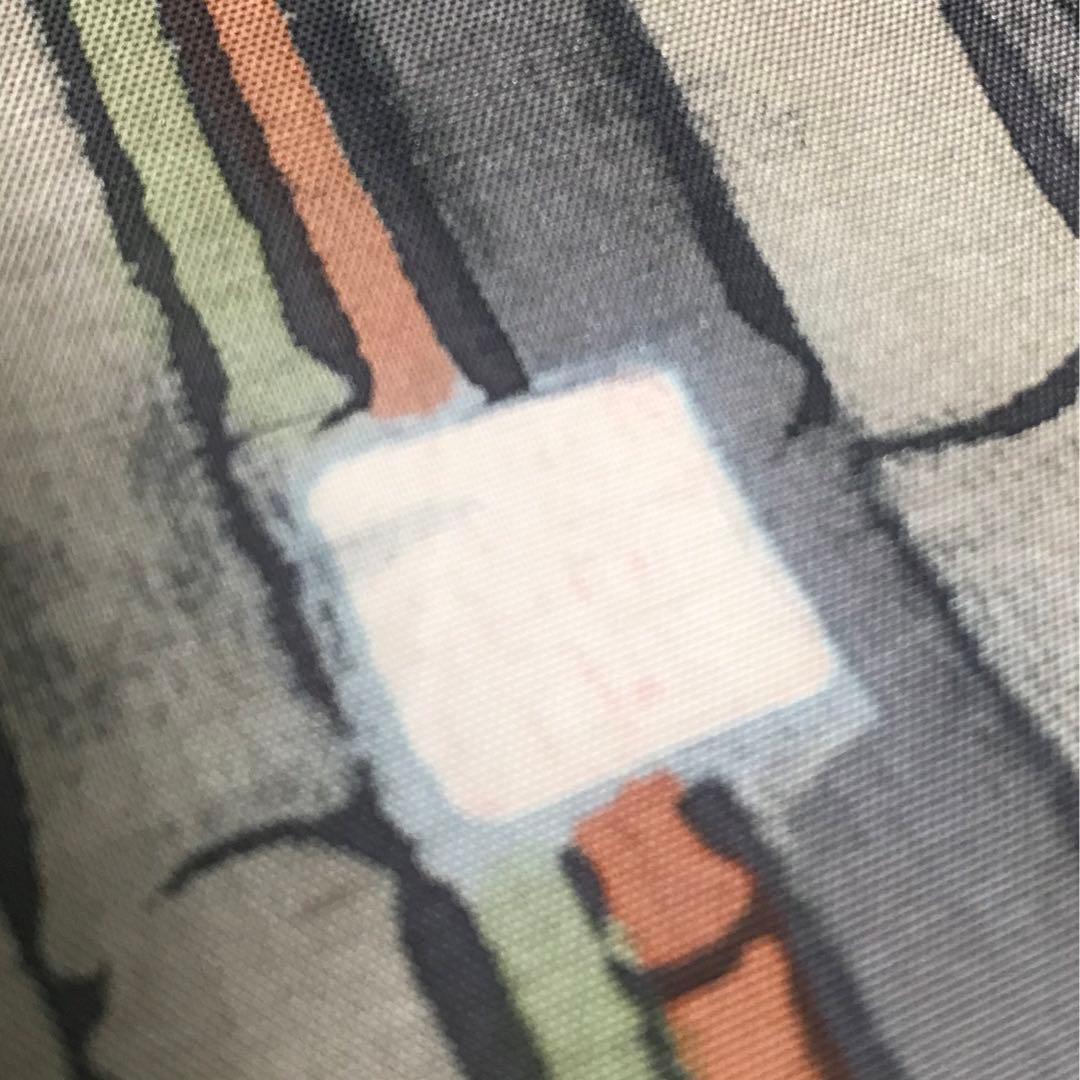 【竹柄】本場大島紬　デザイン柄　染　袷　落款　パールトーン加工