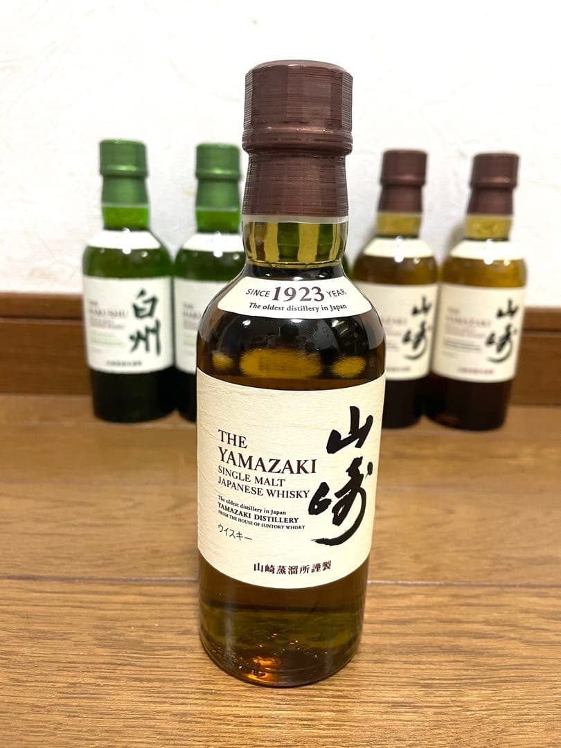 山崎・白州 シングルモルト ウイスキー ミニボトル 180ml ６本セット