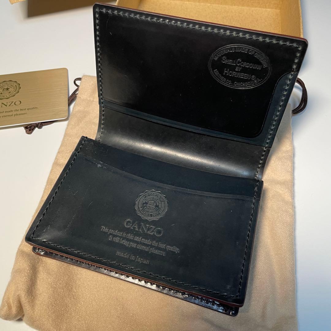 GANZO SHELL CORDOVAN 2 名刺入れ ブラック