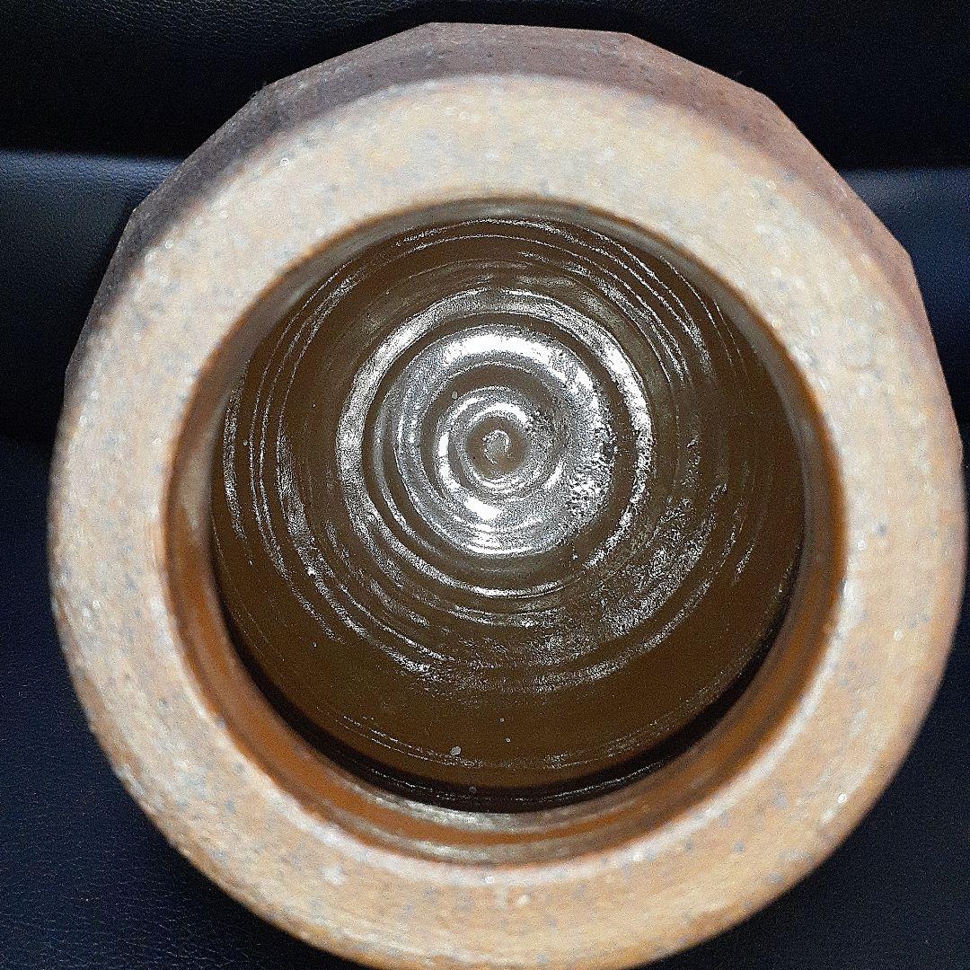 出西窯花瓶　面取り　希少花瓶　新品未使用　茶系　#出西窯 #昭和