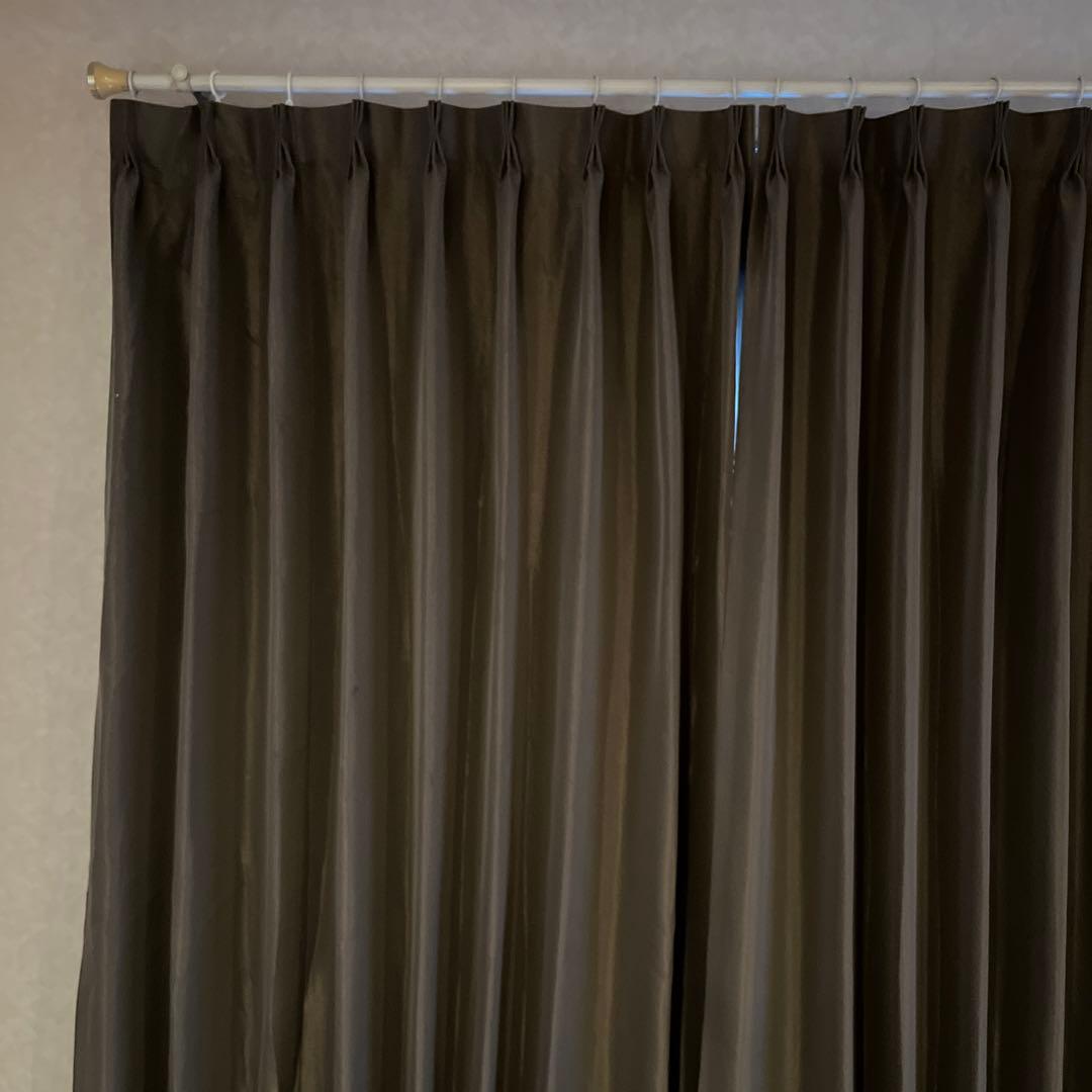 【美品】❤️ドレープカーテン遮光 遮熱1級カーテン オーダーカーテン ブラウン系