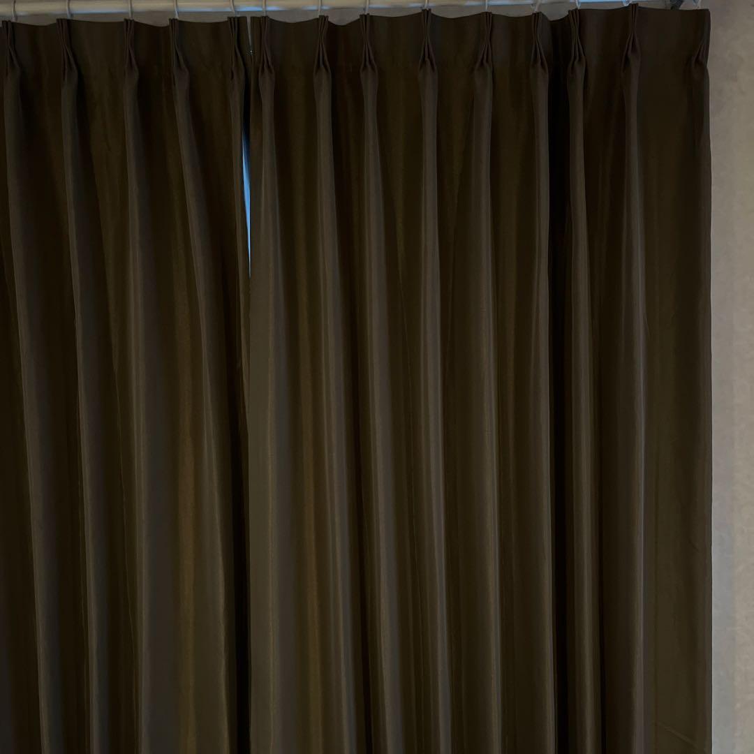 【美品】❤️ドレープカーテン遮光 遮熱1級カーテン オーダーカーテン ブラウン系