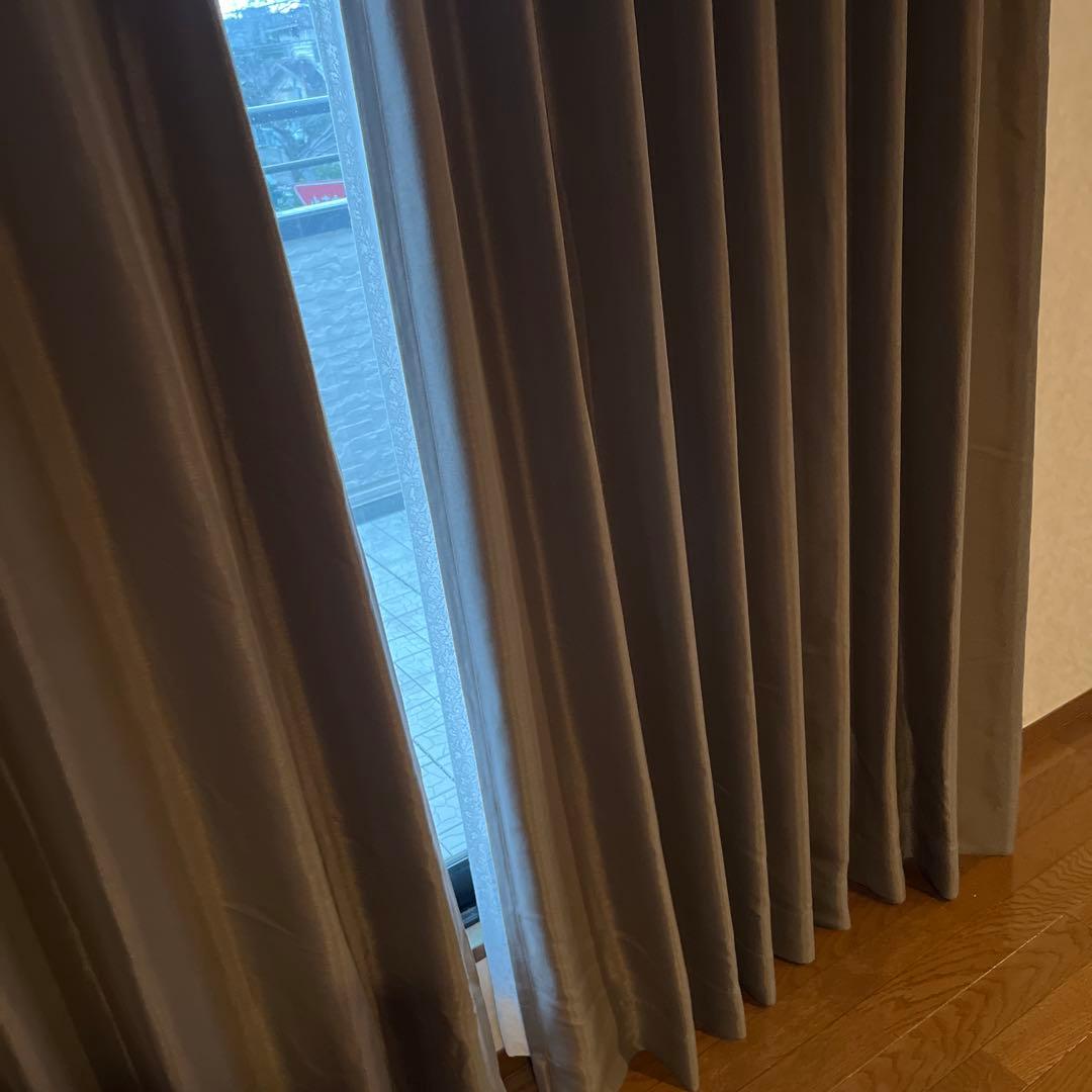 【美品】❤️ドレープカーテン遮光 遮熱1級カーテン オーダーカーテン ブラウン系