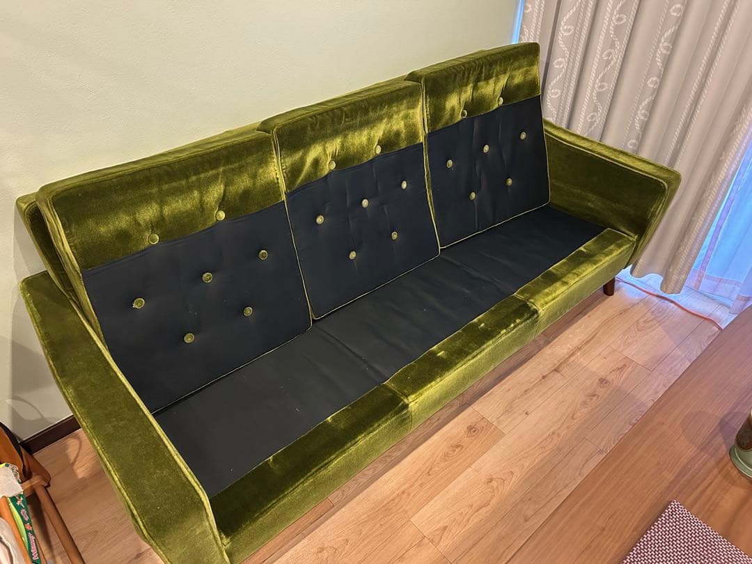 カリモク60 ロビーチェア 3シーター モケットグリーン