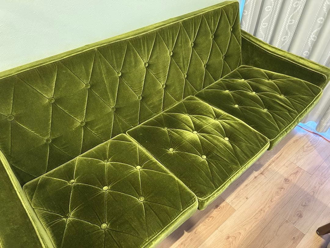 カリモク60 ロビーチェア 3シーター モケットグリーン