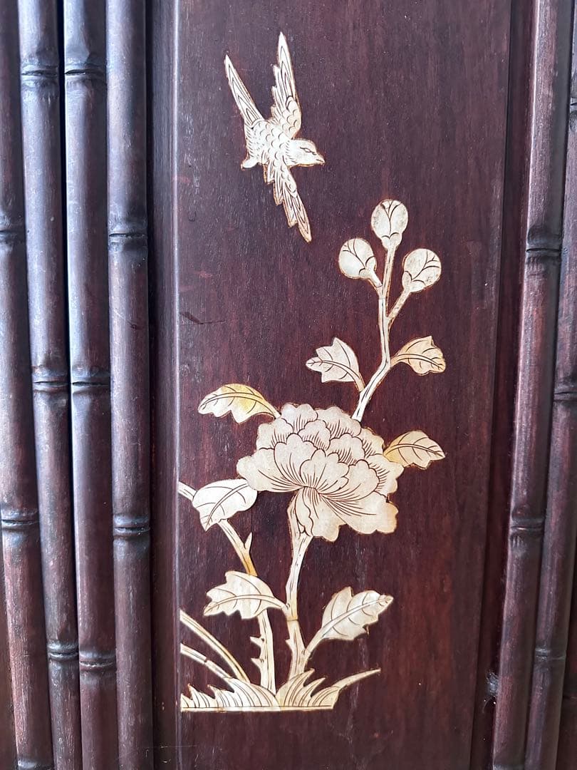 アンティーク　飾り棚　蒔絵　螺鈿