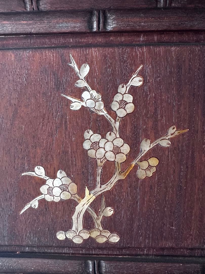 アンティーク　飾り棚　蒔絵　螺鈿