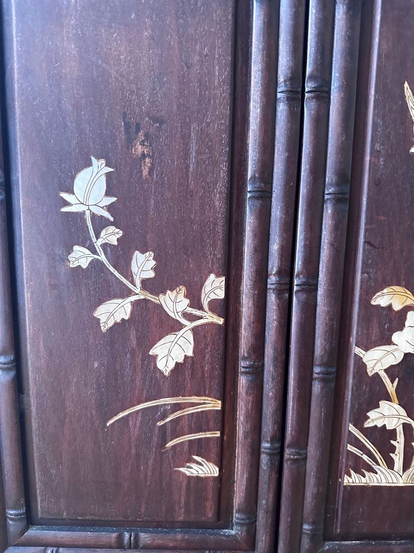 アンティーク　飾り棚　蒔絵　螺鈿