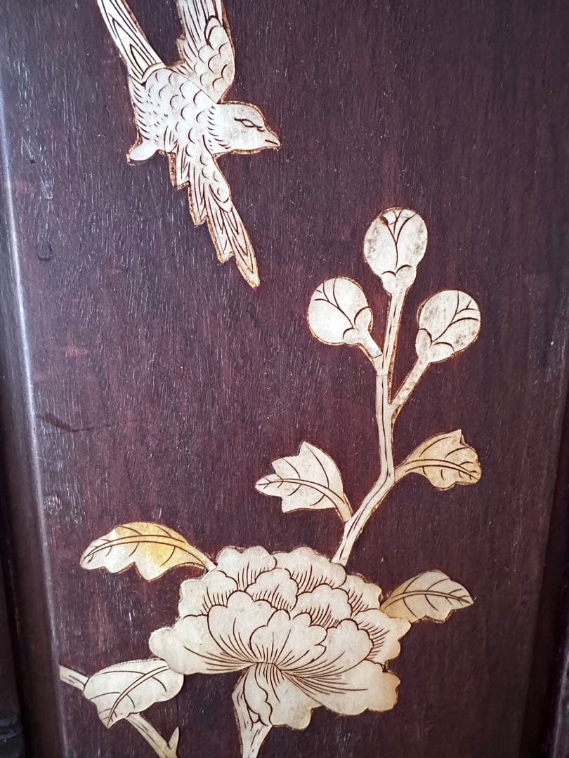 アンティーク　飾り棚　蒔絵　螺鈿