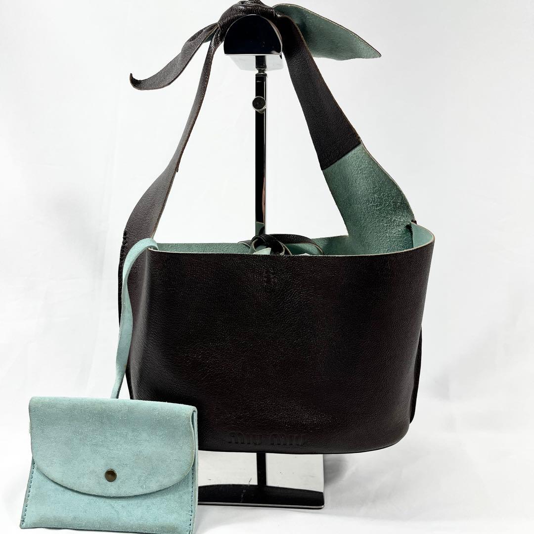 ✨ Miu Miu アーカイブ ワンショルダーバッグ オールレザー リボン