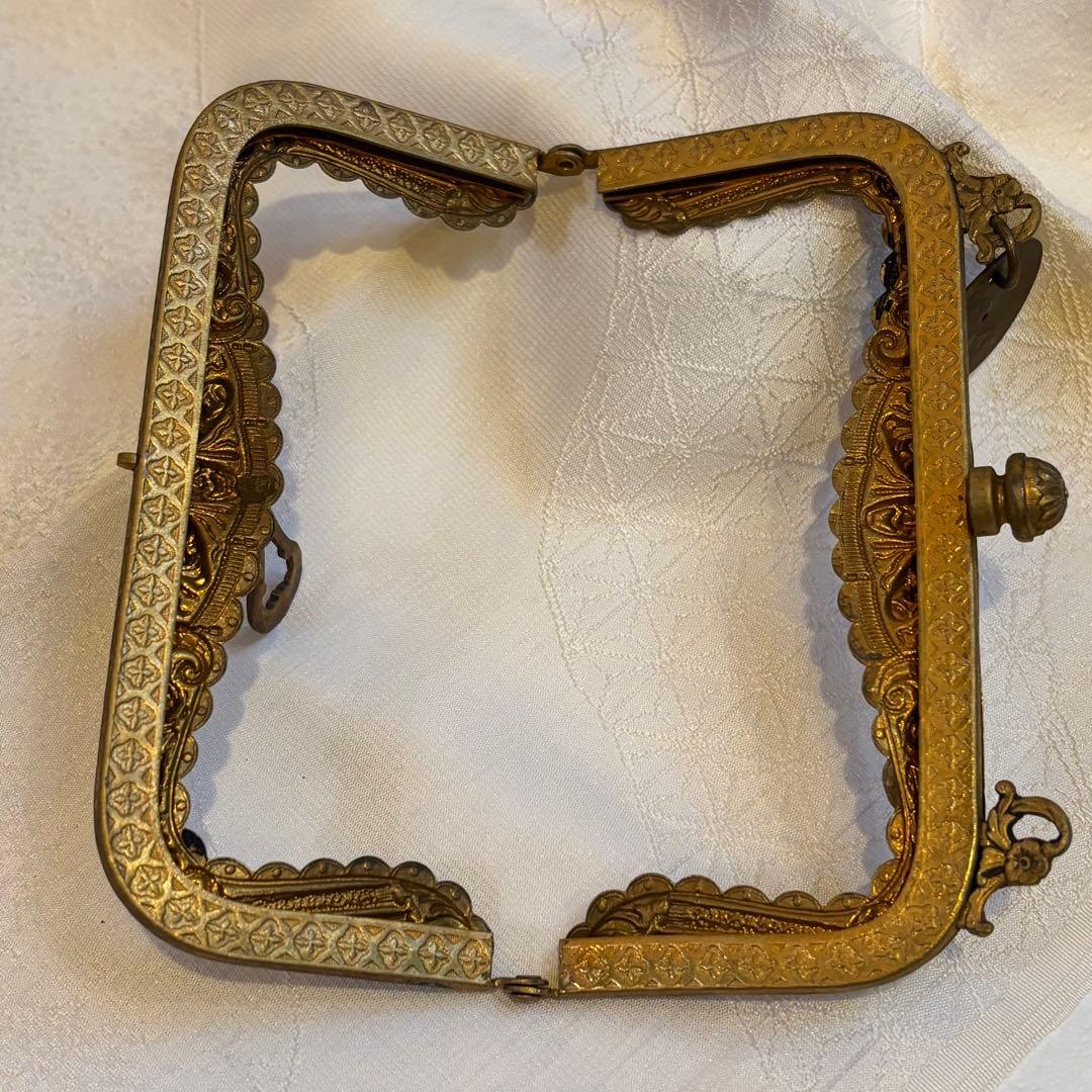 【希少・フランス製】アンティーク 口金金具　プチポアン サンプルタグ付100年前