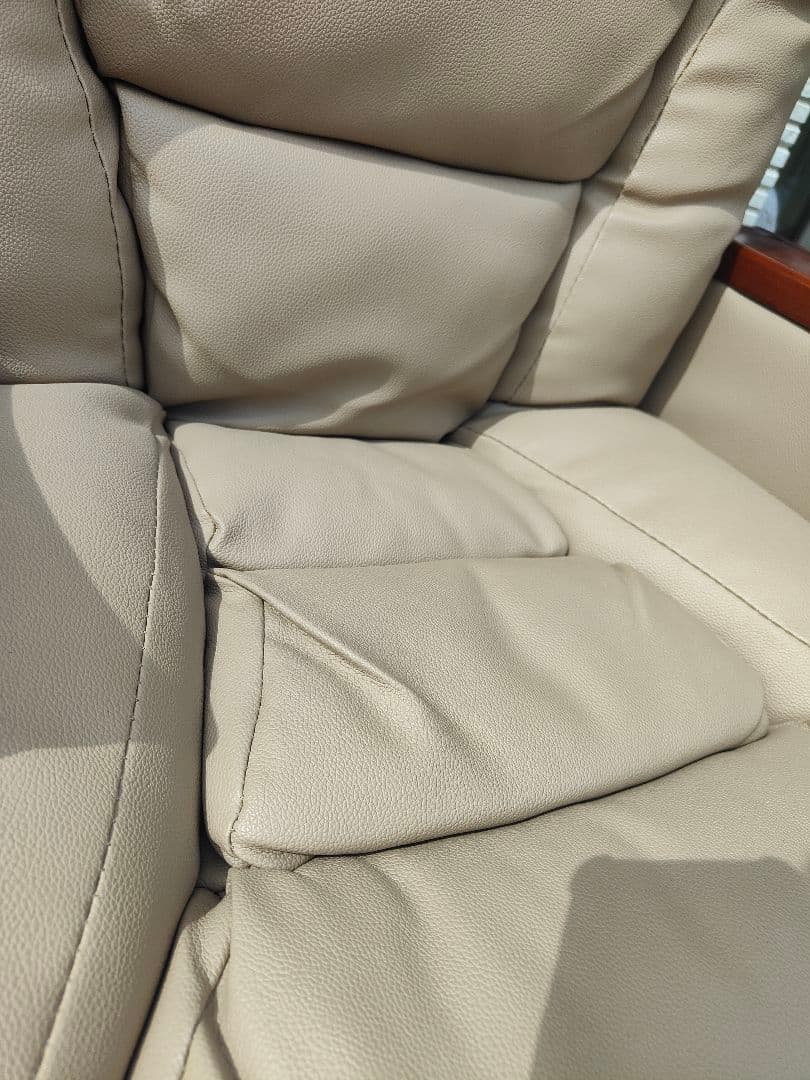 【引取限定】hiroplans 高級革仕様 レバー式回転座椅子アリオン①　良品☆