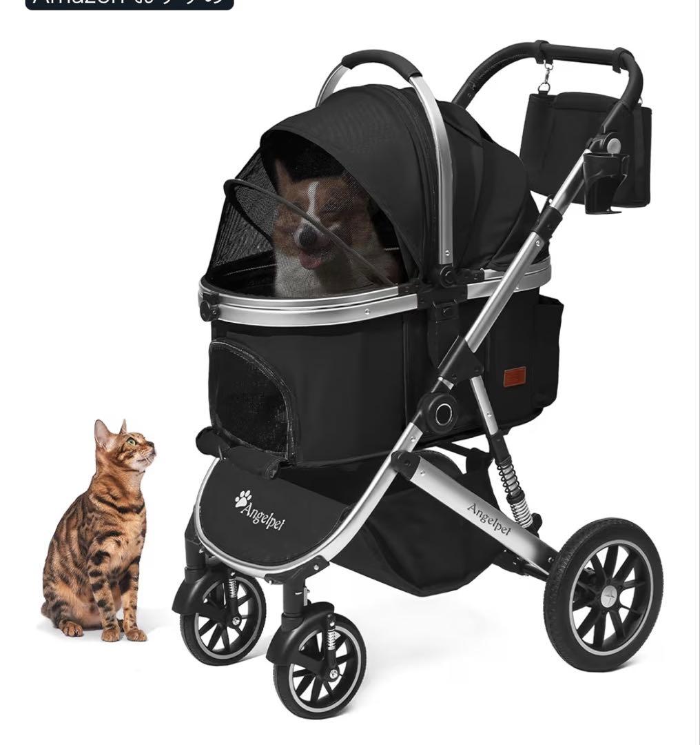 Angelpet ペットカート ブラック 25kg対応