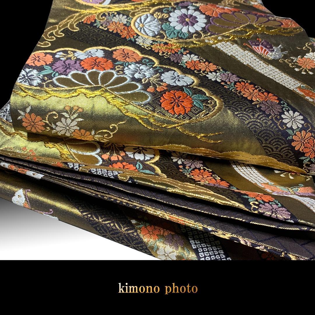 正絹【新品、未使用】６点フルセット【トールサイズ】極上逸品金彩手描き友禅 黒留袖