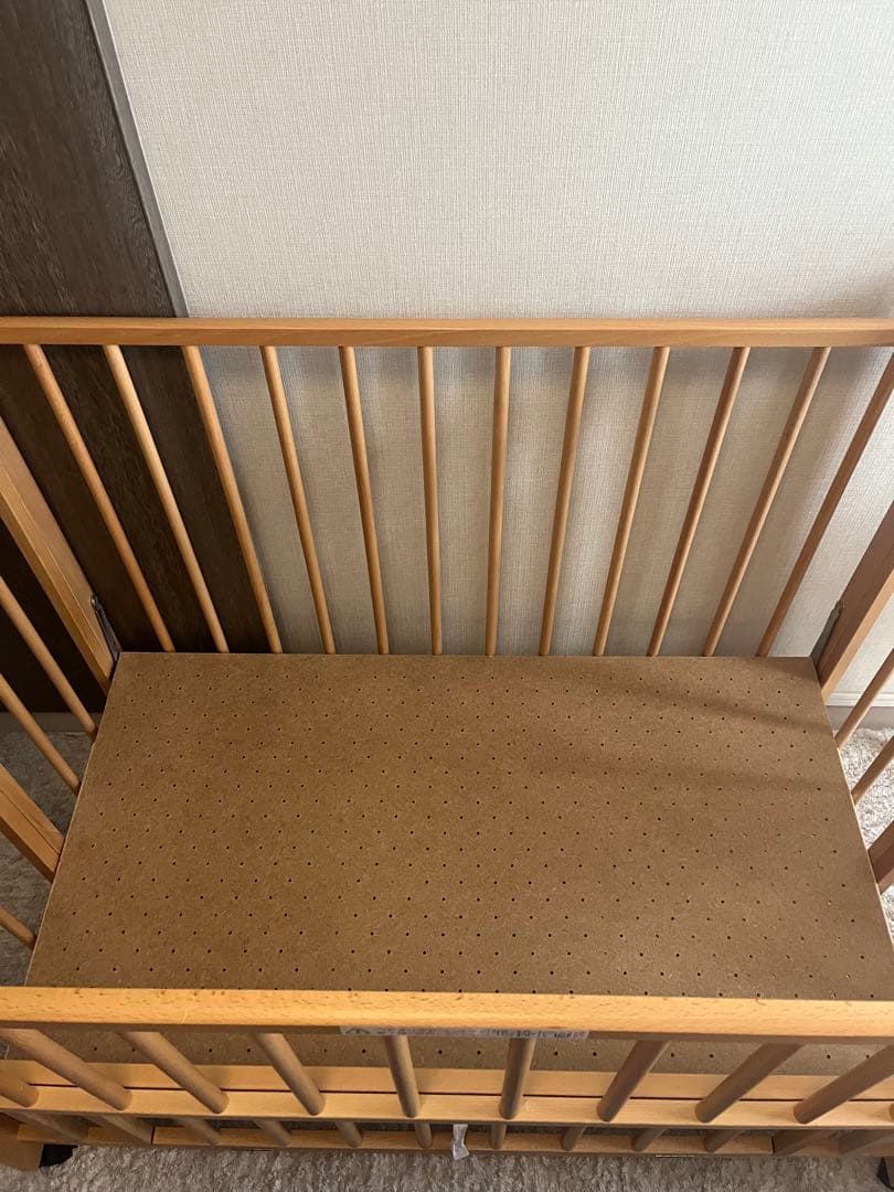 【送料込】布団セット付　石崎家具　ベビーベッド「チェリッシュ」　ワンタッチ折畳可