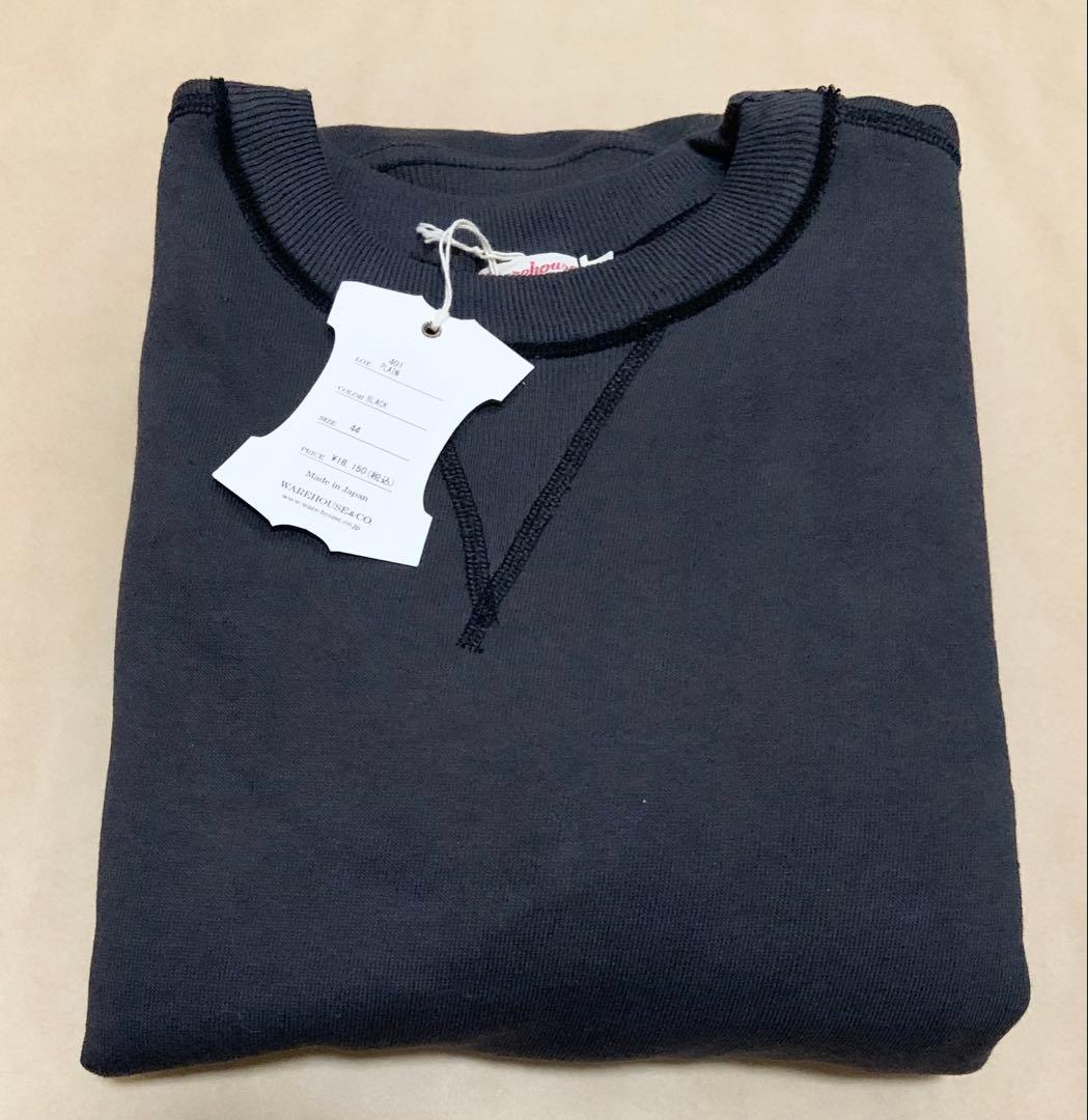 新品 ウエアハウス 401 スウェット BLACK スミクロ 44 XL 無地