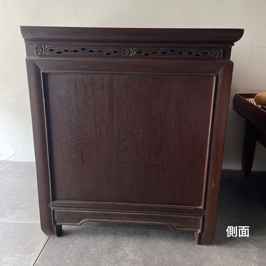 木製　唐木家具　キャビネット　カップボード　ヴィンテージ　李朝　両開き　棚