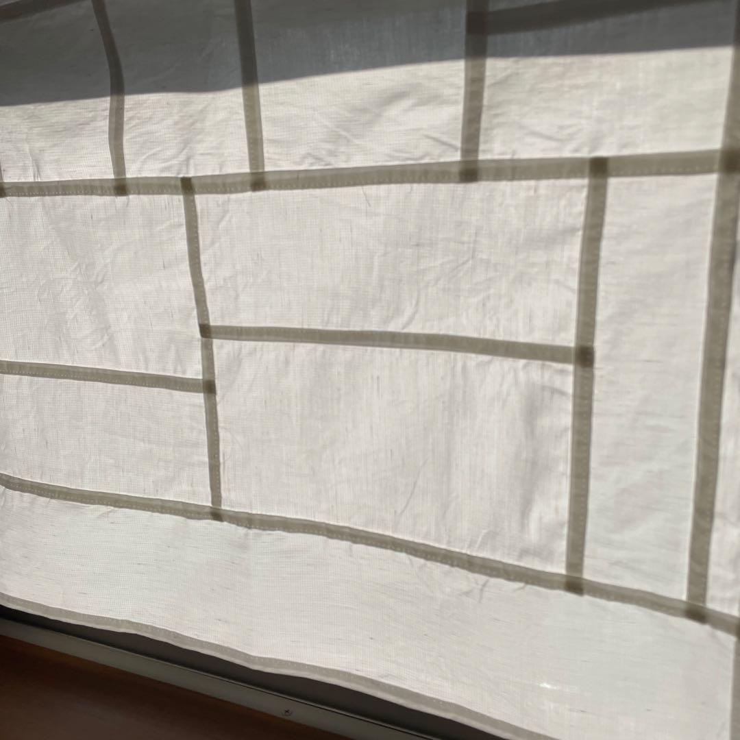 ⑦ ポジャギ　ハンドメイド　綿麻　リネン　白　ホワイト　51×79.5