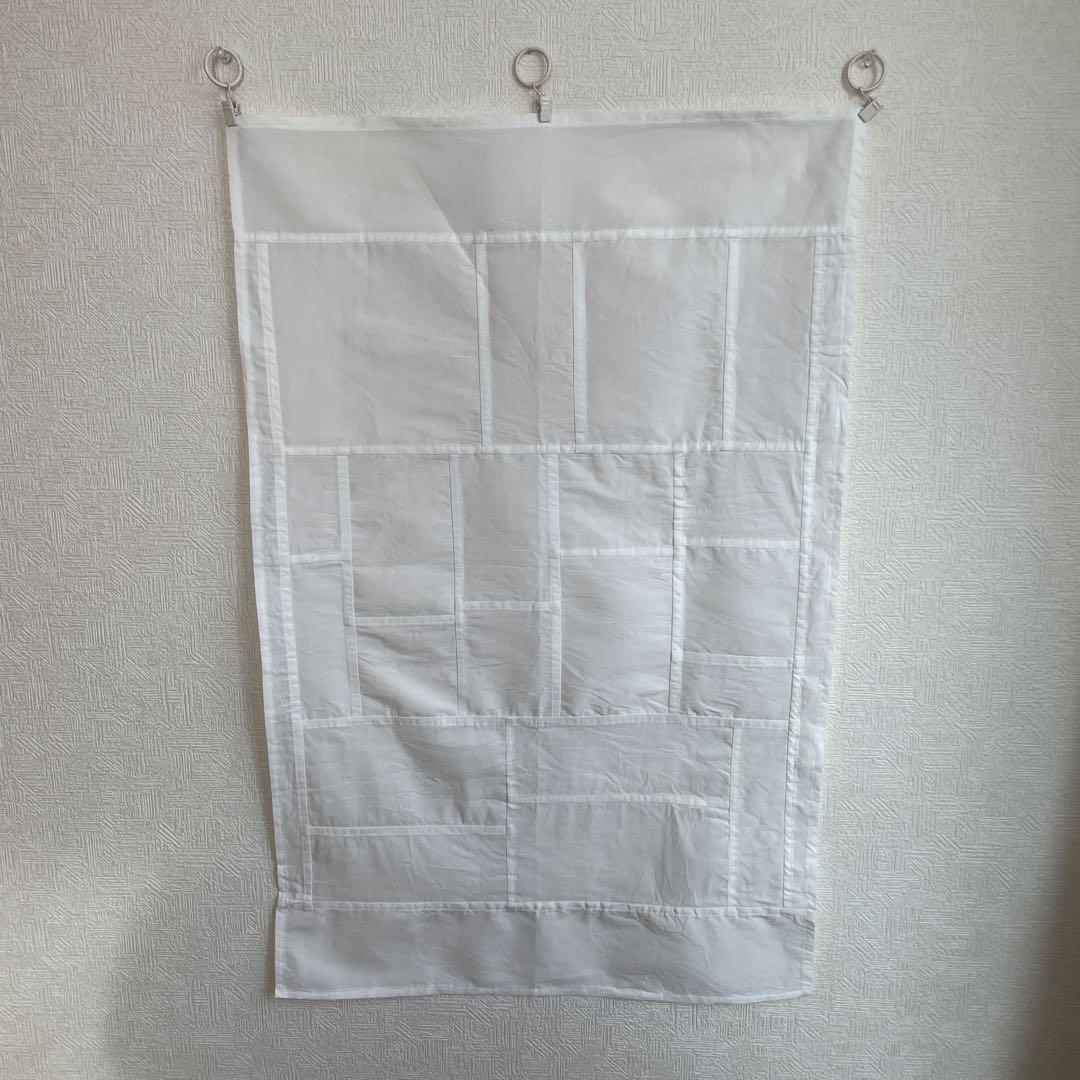 ⑦ ポジャギ　ハンドメイド　綿麻　リネン　白　ホワイト　51×79.5