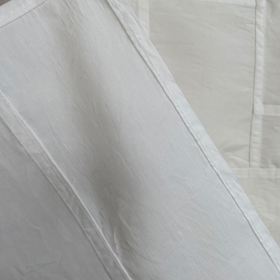 ⑦ ポジャギ　ハンドメイド　綿麻　リネン　白　ホワイト　51×79.5