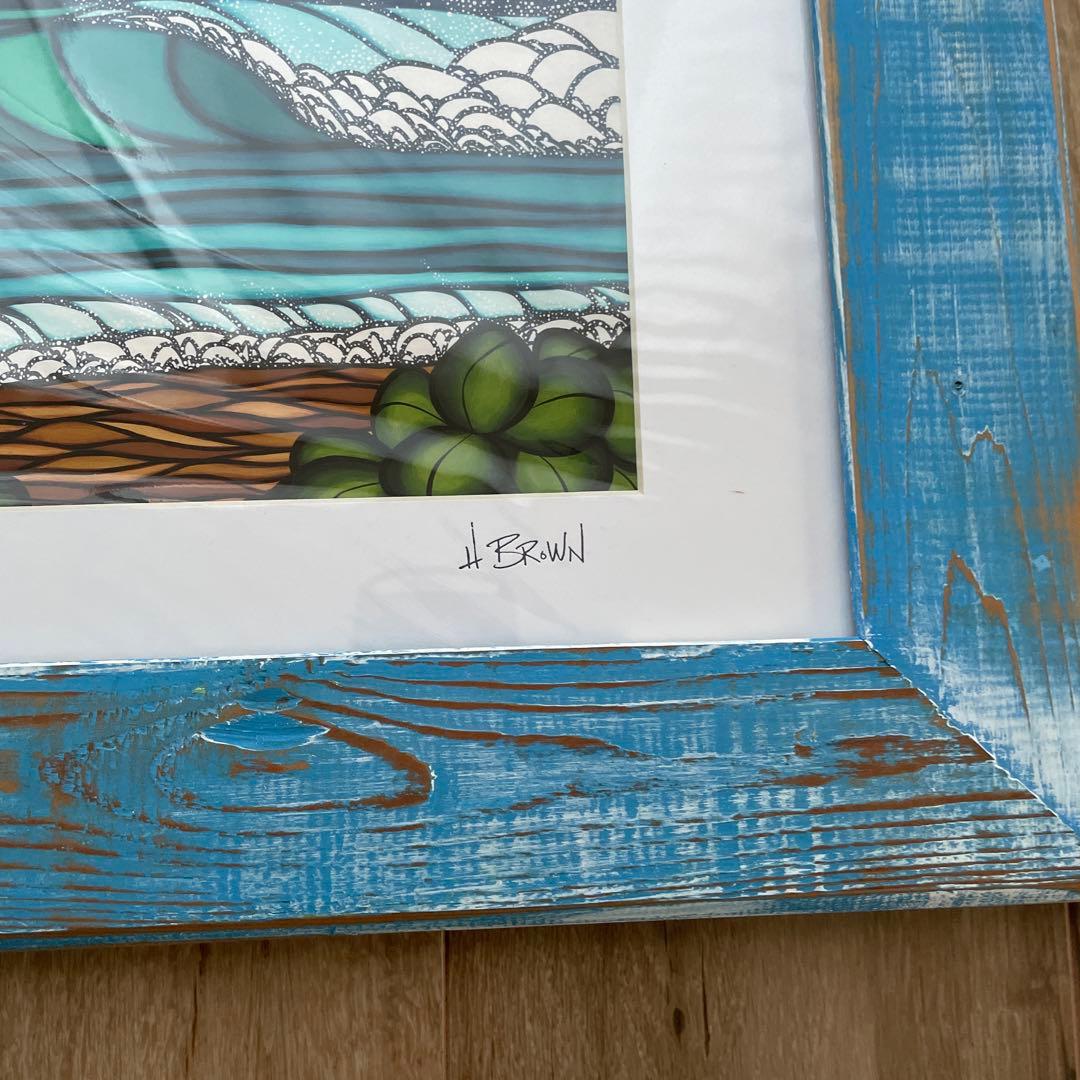 純正額付きHeather Brownアートフレーム絵画　ハワイロンハーマンwtw