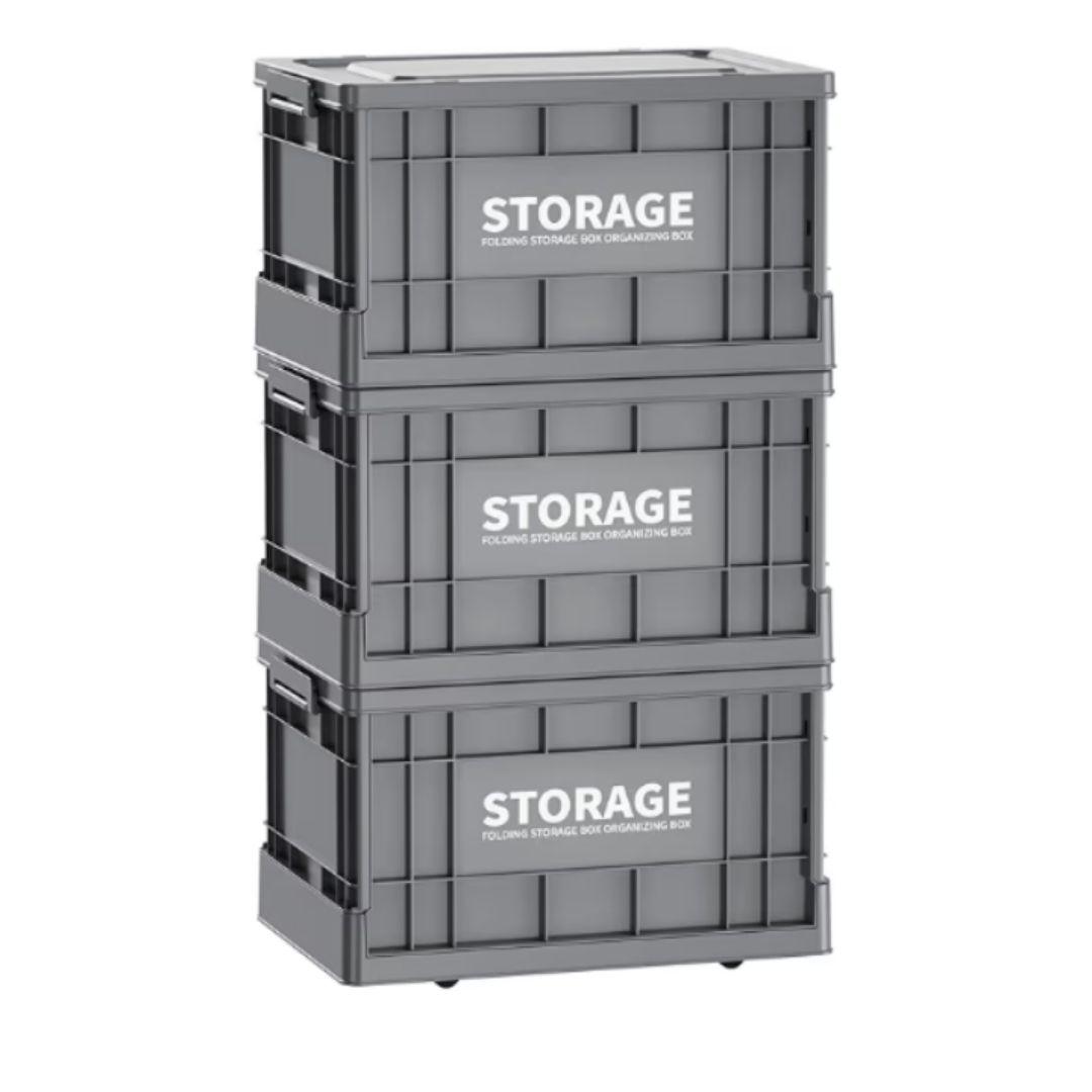 収納ボックス 3個セット グレー　Mozawa　コンテナ　新品