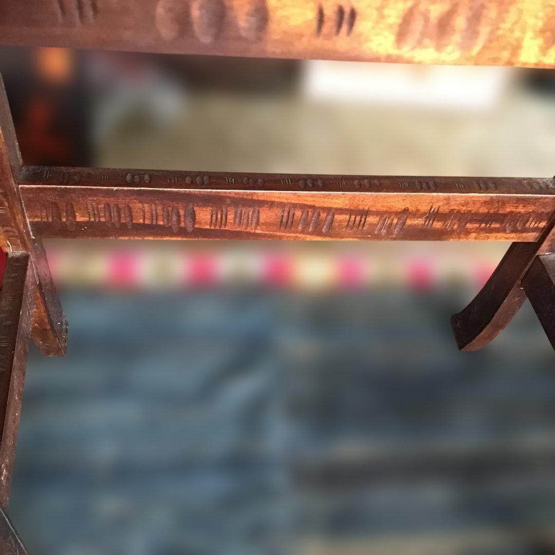 アンティーク軽井沢彫り　櫻 花台　家具　収納