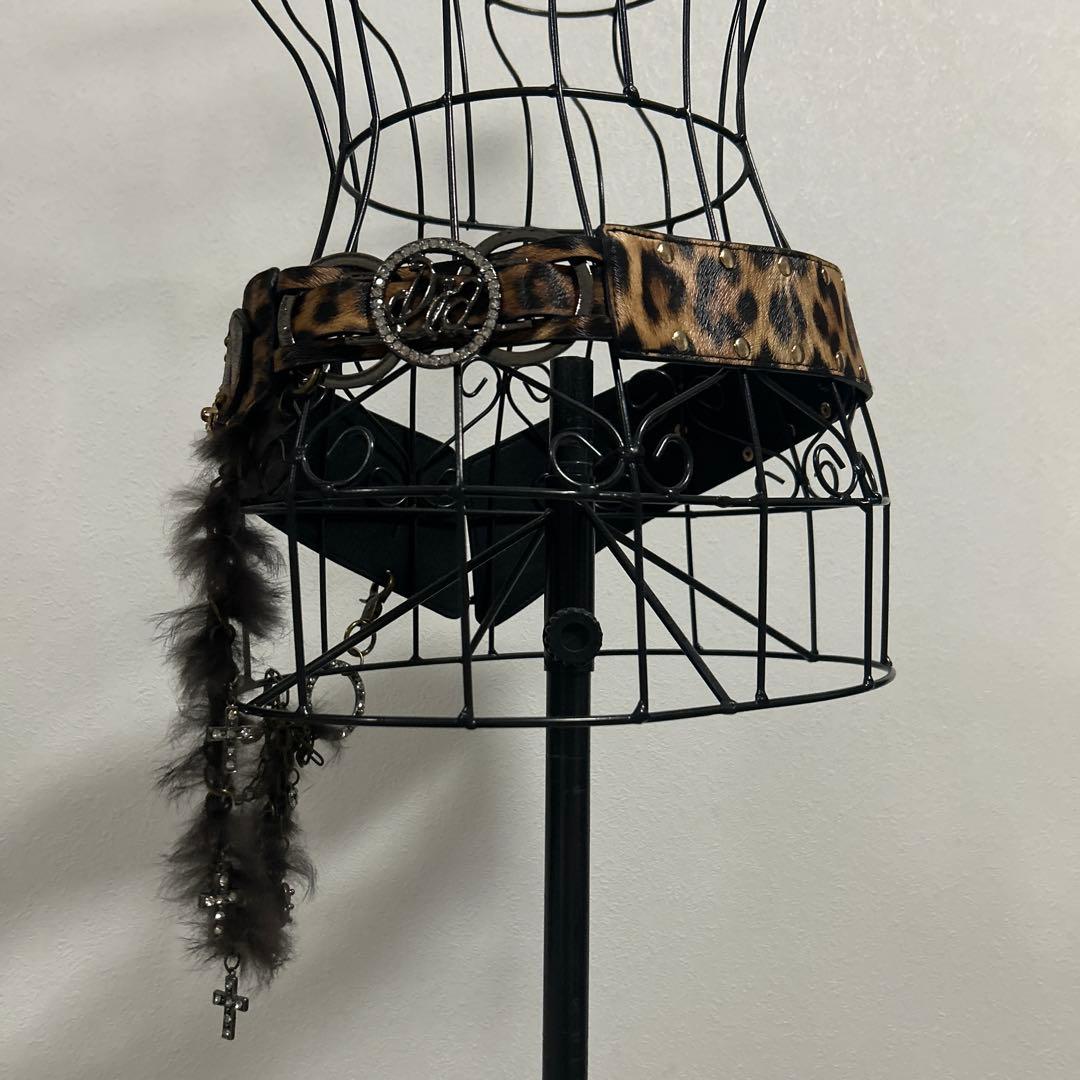 ヒョウ柄 D.I.A ベルト ファー付き