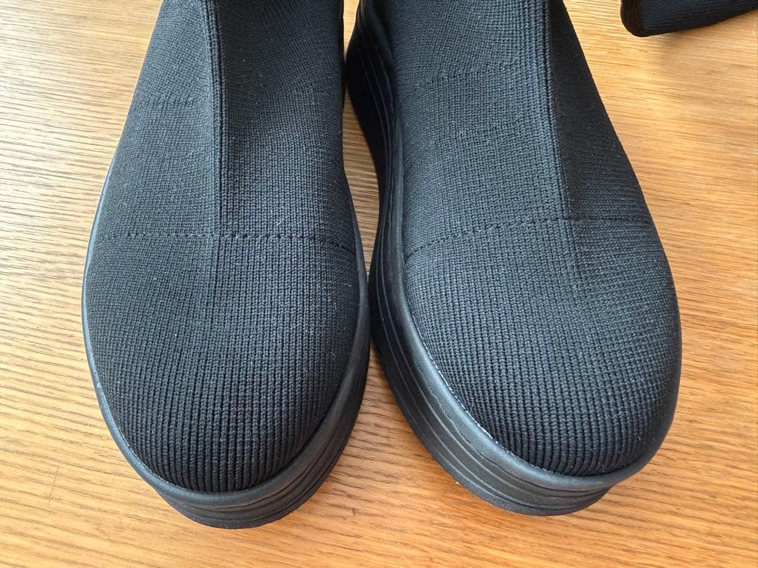 ＋diana 23.5㎝　撥水加工 ストレッチニーハイブーツ 黒