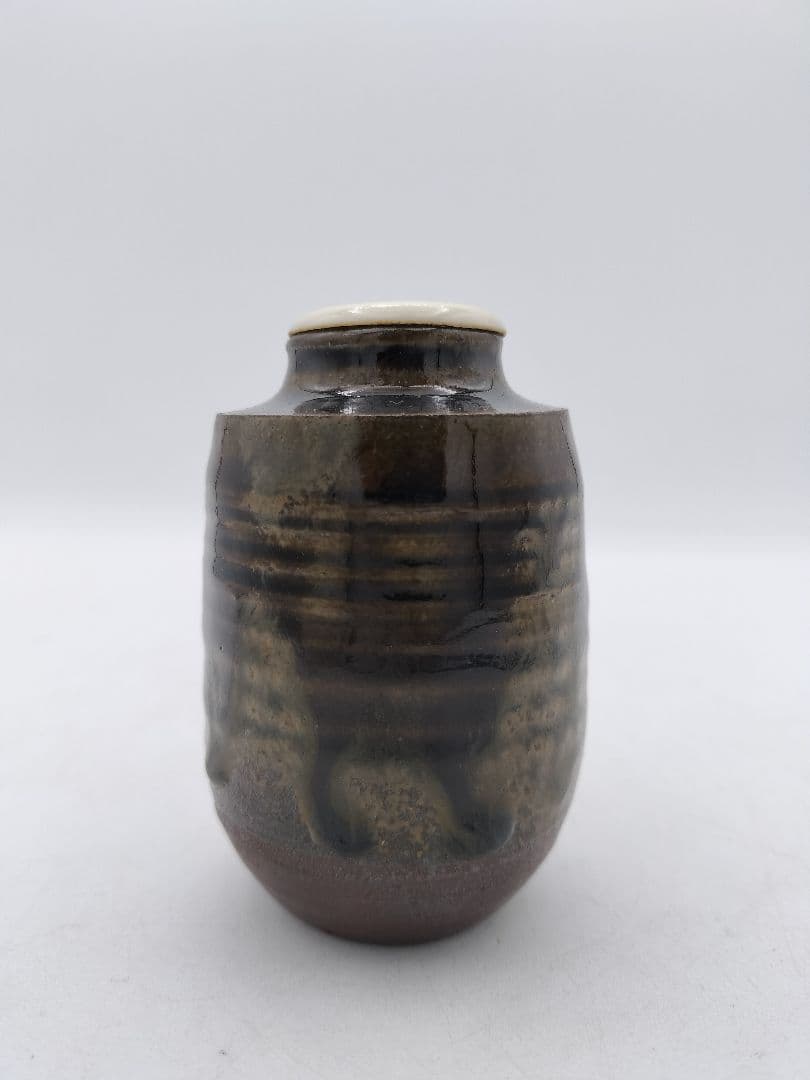 c629 茶入 丹波　藤種緞子 森本陶谷 木箱 茶道具 古物