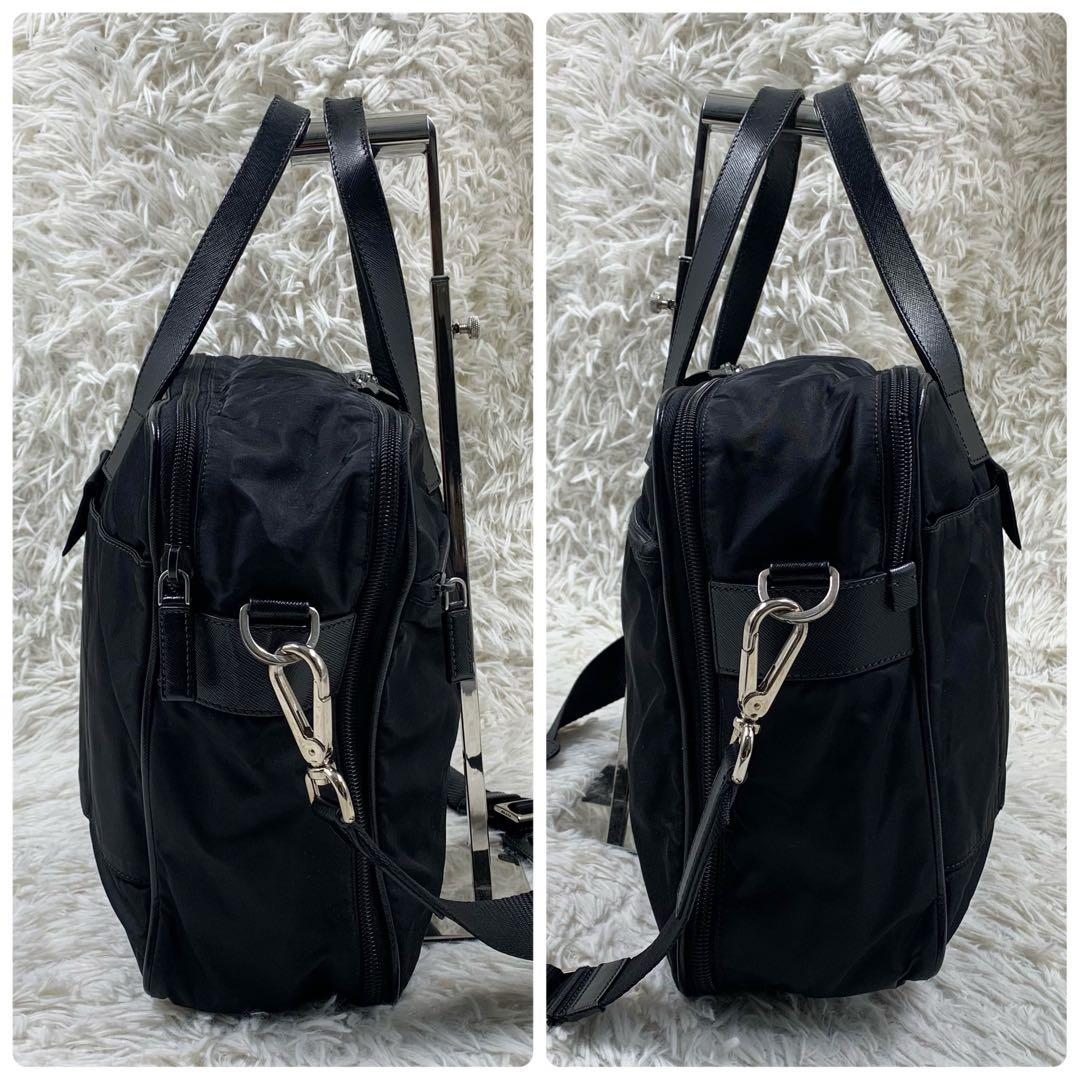 プラダ ビジネスバッグ 2way ショルダーバッグ 三角ロゴ ナイロン ブラック