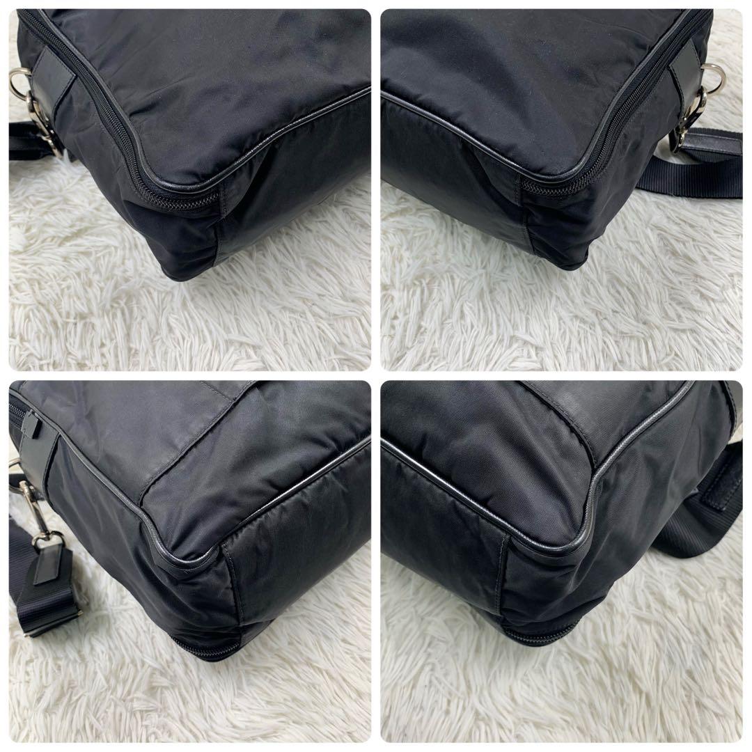 プラダ ビジネスバッグ 2way ショルダーバッグ 三角ロゴ ナイロン ブラック