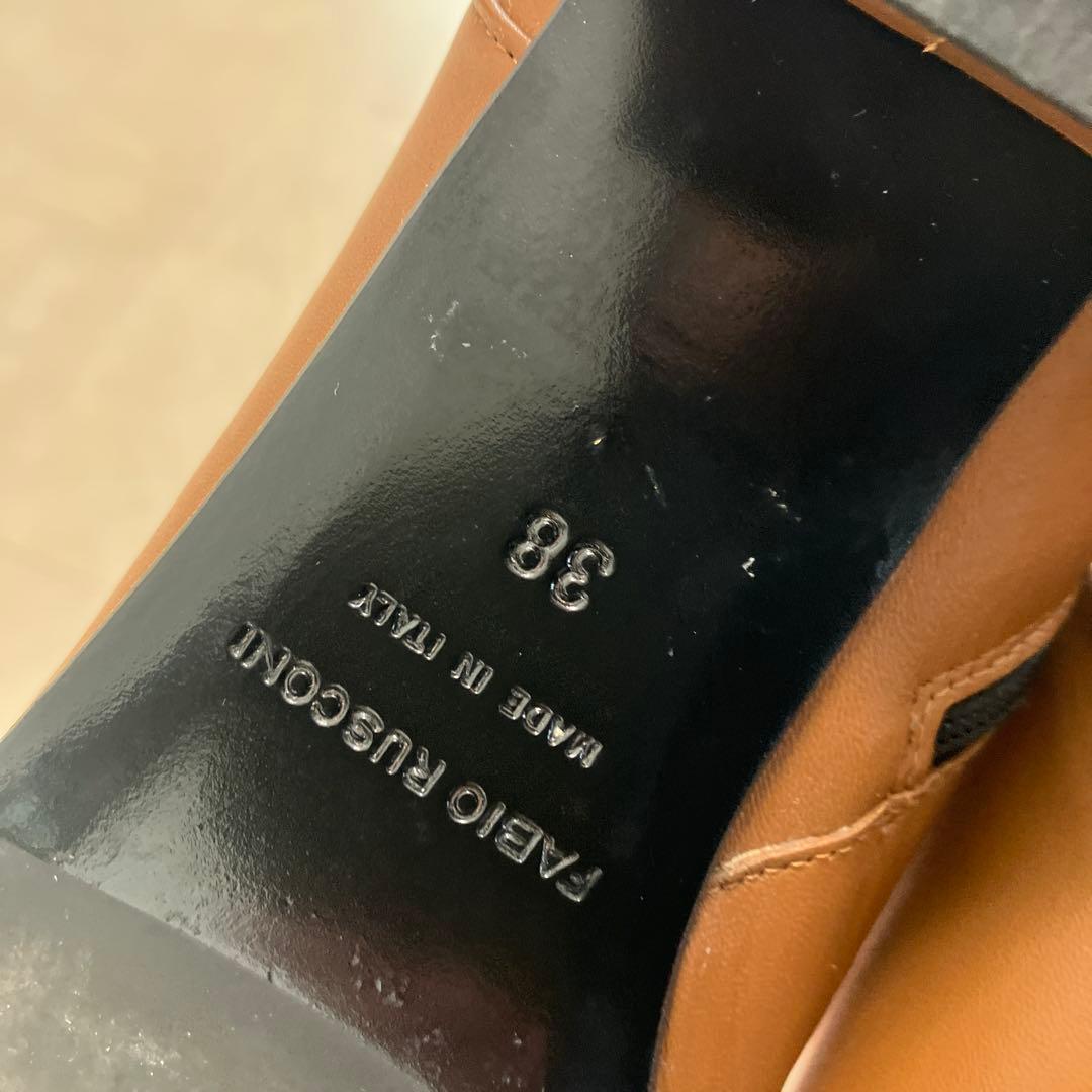 FABIO RUSCONI ショートブーツ　キャメル色 38 【美品】SALE❗️