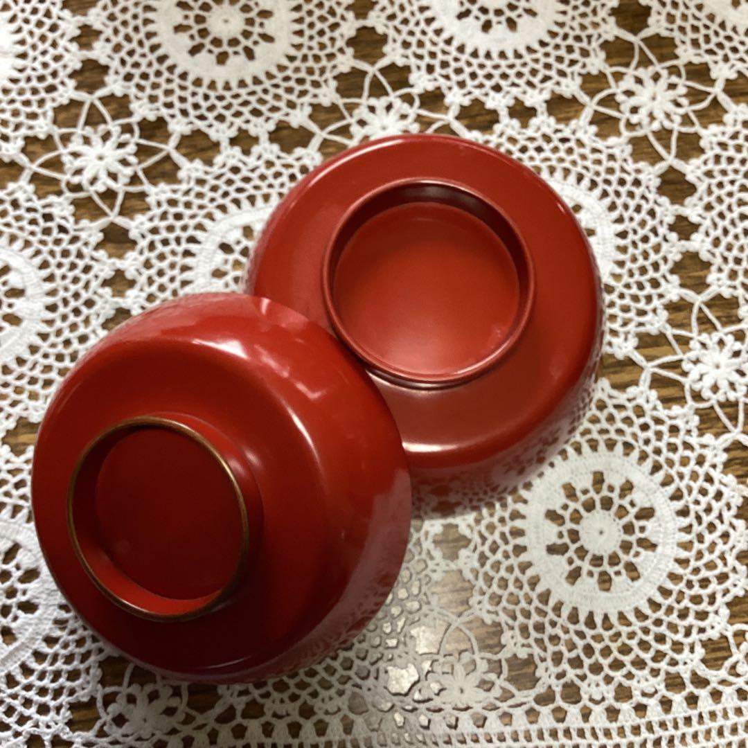 k2f21 甲高朱吸物椀　漆器椀　　　　10客セット