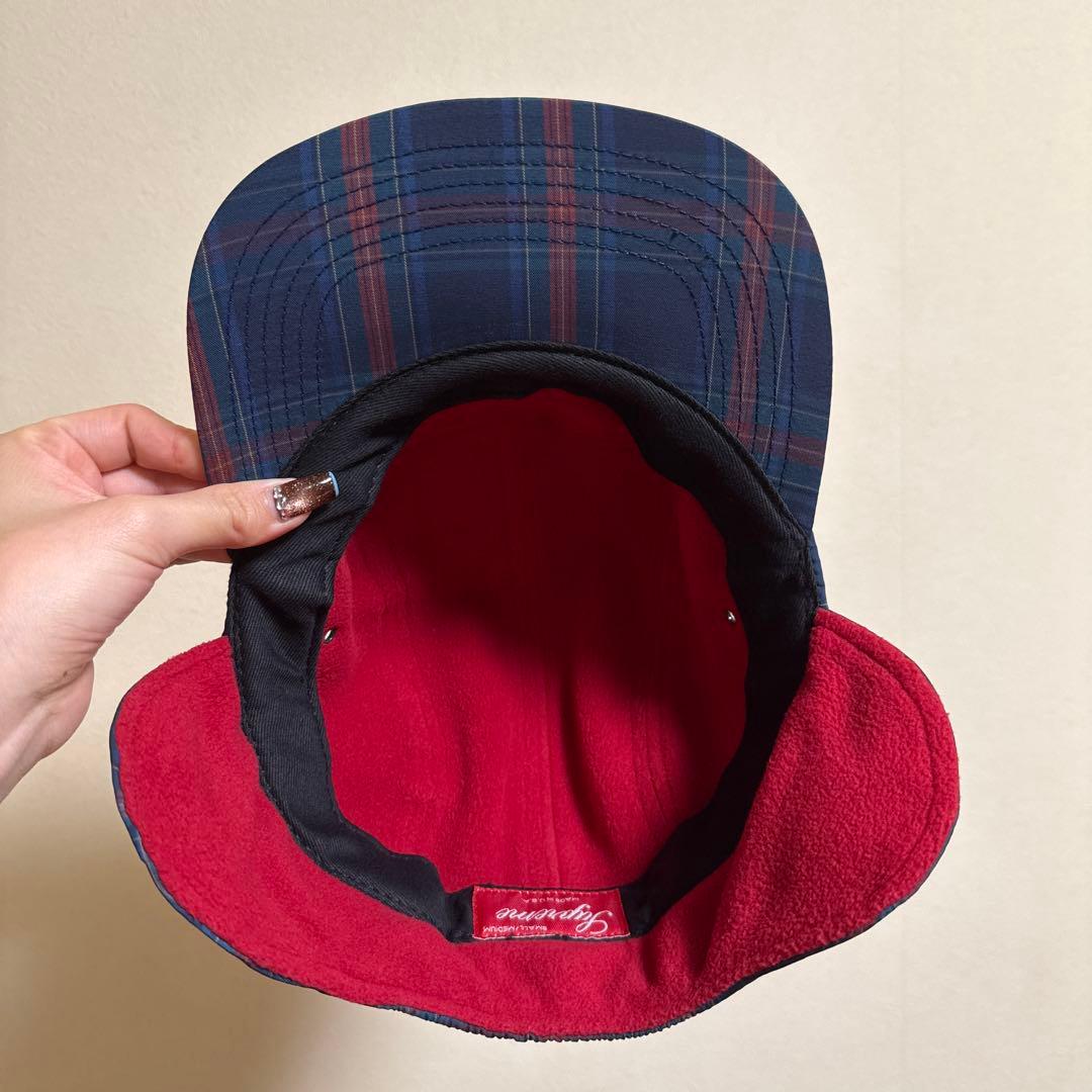 no.3 Supreme チェック柄 耳当て付きキャップ