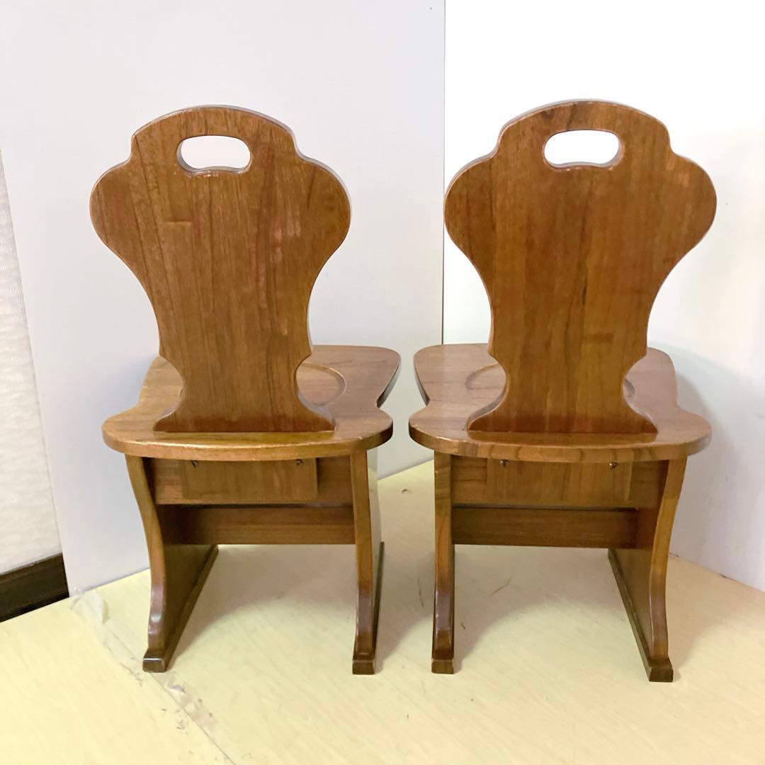 木製　ダイニングチェア　2脚セット　デザインチェア　アームレスチェア　椅子
