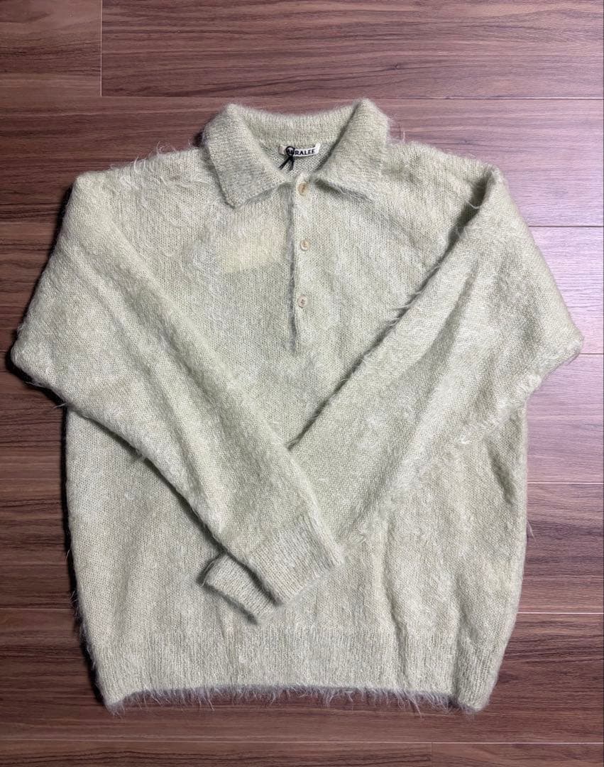 トップス 25AW AURALEE BRUSHED KID MOHAIR POLO 4