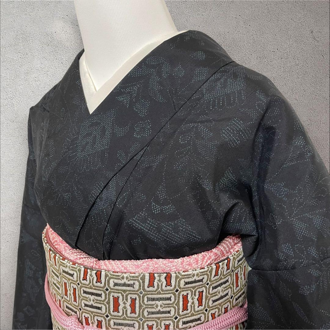 so271 洗える着物 大島紬風 小紋フルセット 身丈155裄丈64.5