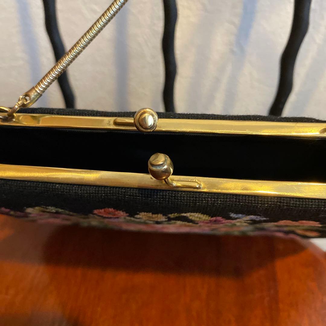 ❣️お値下げ❣️プチポアン　ニードルポイント花柄刺繍 ハンドバッグ